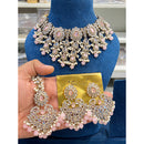 Hira Collections Sparkling Crystal And Beads Necklace Jewellery Set