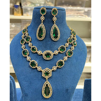 Hira Collection Shimmering American Diamond And Austrian Stone Necklace Set