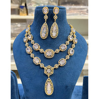Hira Collection Shimmering American Diamond And Austrian Stone Necklace Set