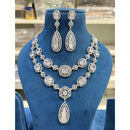 Hira Collection Shimmering American Diamond And Austrian Stone Necklace Set