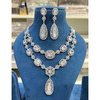 Hira Collection Shimmering American Diamond And Austrian Stone Necklace Set
