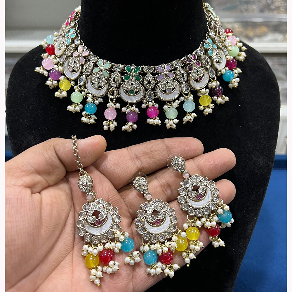 Hira Collections Handcrafted Pota Kundan And Pearl Necklace Set
