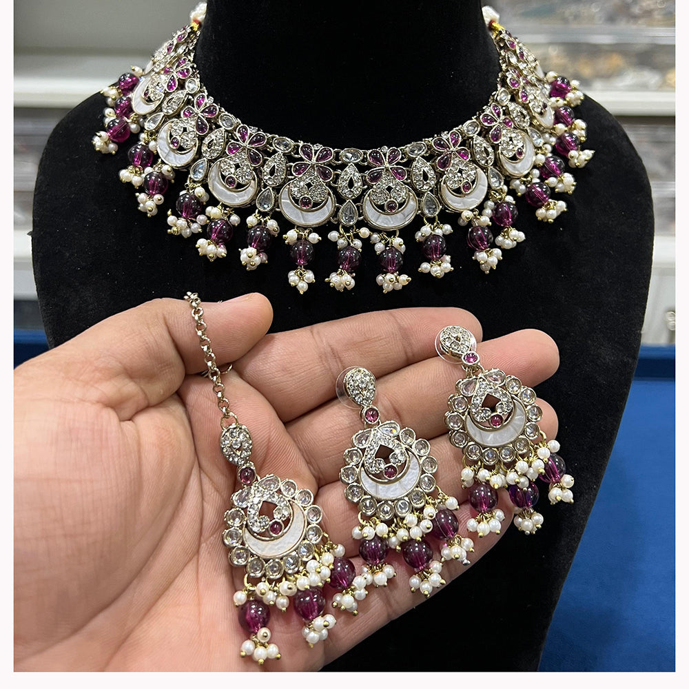Hira Collections Handcrafted Pota Kundan And Pearl Necklace Set