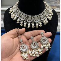 Hira Collections Handcrafted Pota Kundan And Pearl Necklace Set