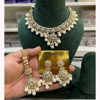 Hira Collections Handcrafted Pota Kundan And Pearl Necklace Set