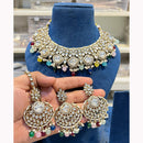 Hira Collections Elegant Glow Kundan And Pearl Necklace Set