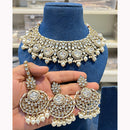 Hira Collections Elegant Glow Kundan And Pearl Necklace Set