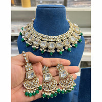 Hira Collections Elegant Glow Kundan And Pearl Necklace Set