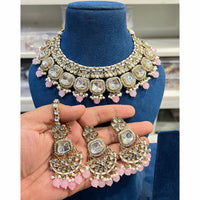 Hira Collections Elegant Glow Kundan And Pearl Necklace Set