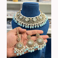 Hira Collections Elegant Glow Kundan And Pearl Necklace Set