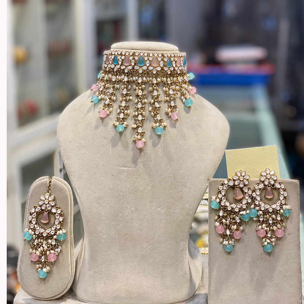 Hira Collections Elegant Glow Kundan And Pearl Necklace Set