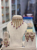 Hira Collections Elegant Glow Kundan And Pearl Necklace Set