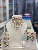 Hira Collections Elegant Glow Kundan And Pearl Necklace Set