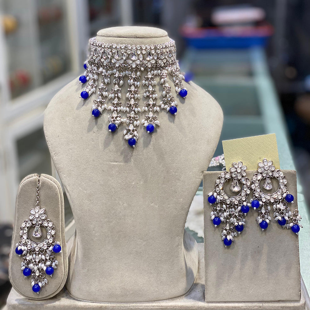 Hira Collections Elegant Glow Kundan And Pearl Necklace Set
