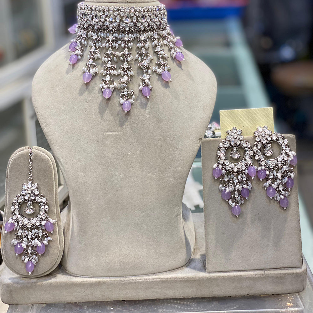 Hira Collections Elegant Glow Kundan And Pearl Necklace Set
