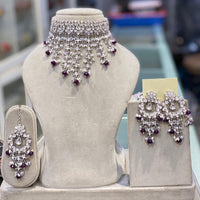 Hira Collections Elegant Glow Kundan And Pearl Necklace Set