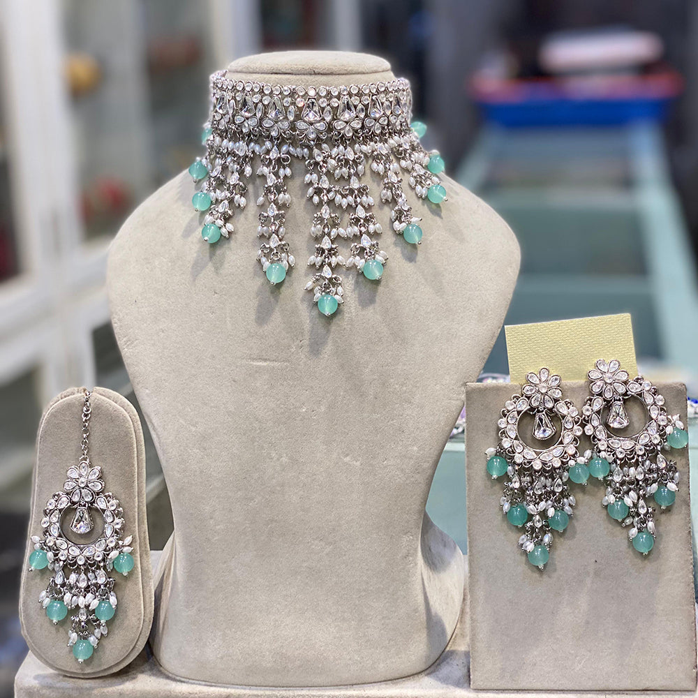 Hira Collections Elegant Glow Kundan And Pearl Necklace Set