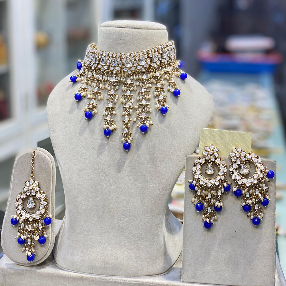 Hira Collections Elegant Glow Kundan And Pearl Necklace Set