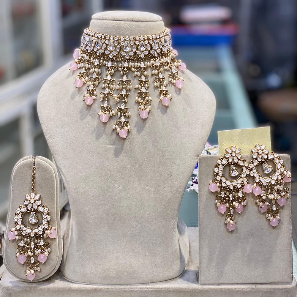 Hira Collections Elegant Glow Kundan And Pearl Necklace Set