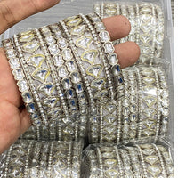 Hira Collections Ethnic Glow Kundan Stone Bangles Set