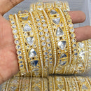 Hira Collections Ethnic Glow Kundan Stone Bangles Set