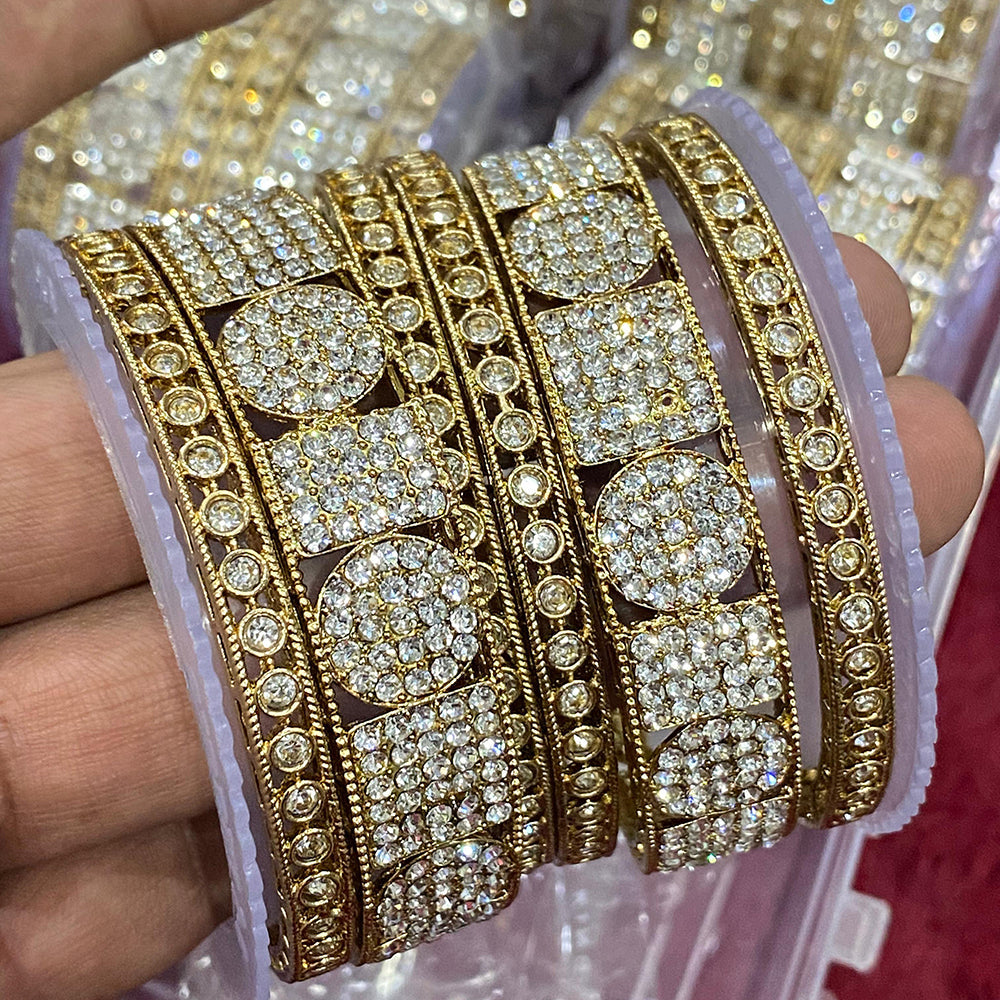 Hira Collections Ethnic Glow Kundan Stone Bangles Set
