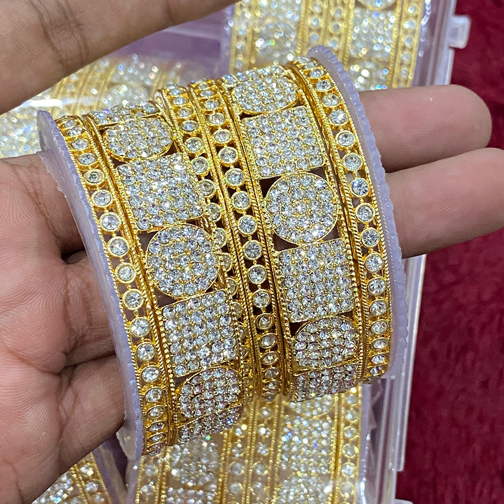 Hira Collections Ethnic Glow Kundan Stone Bangles Set