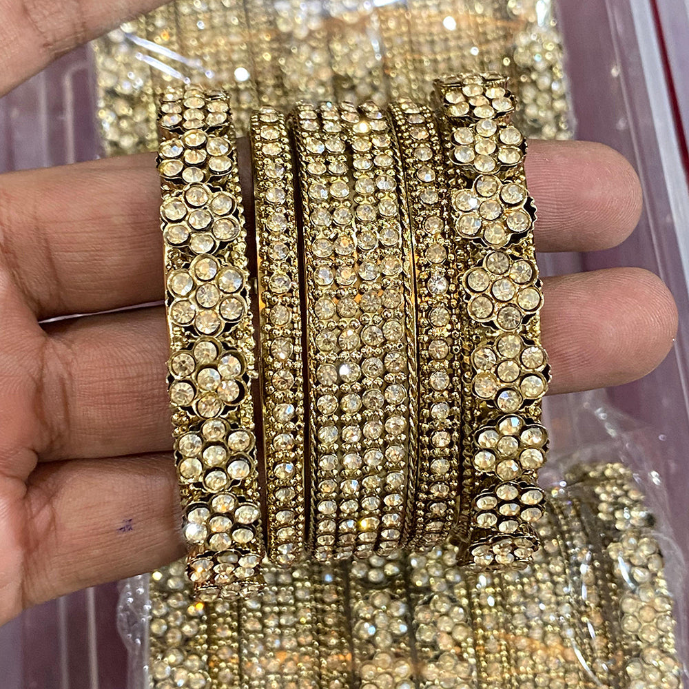 Hira Collections Ethnic Glow Kundan Stone Bangles Set