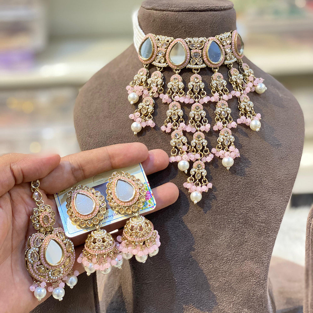 Hira Collections Classic Shine Kundan And Pearl Necklace Set