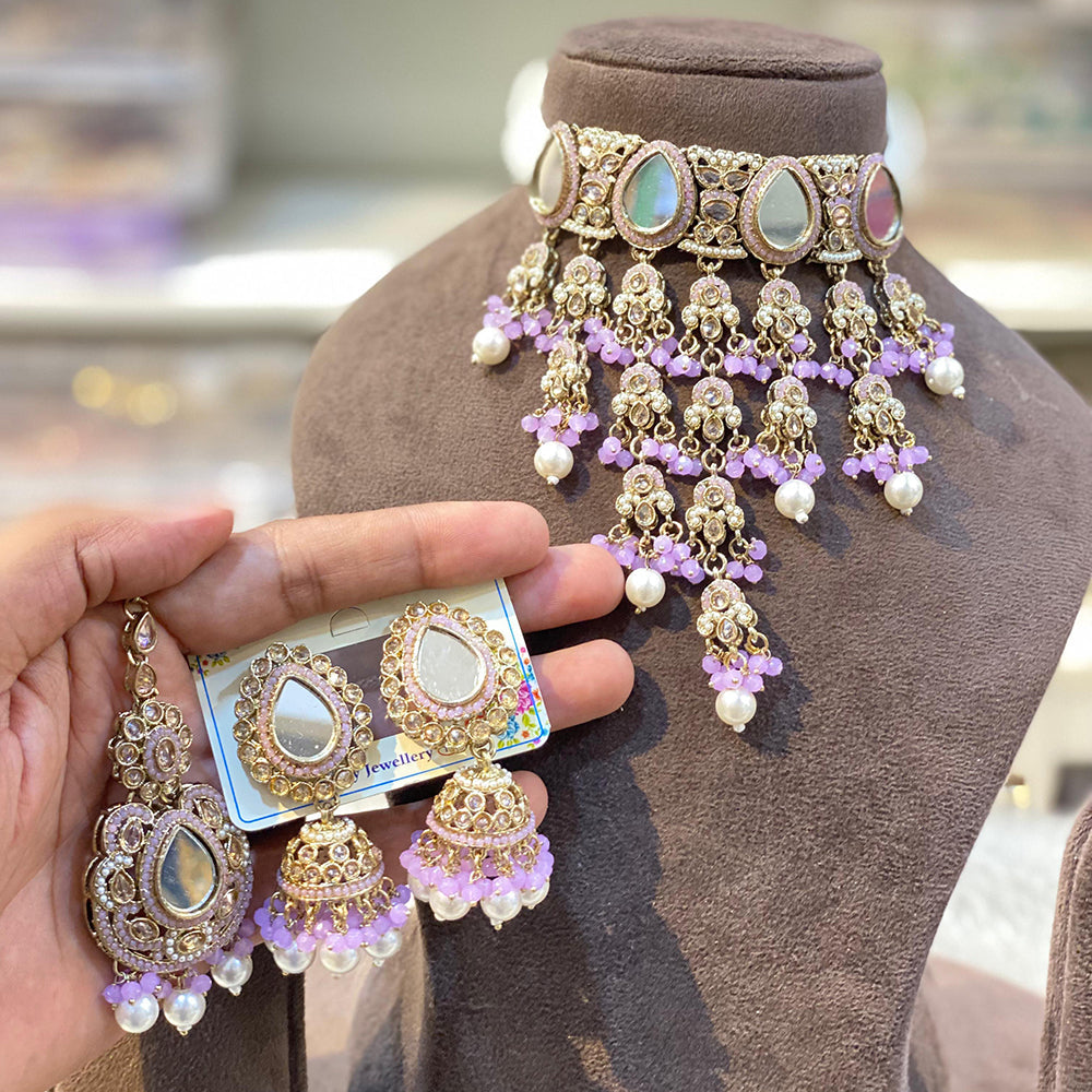 Hira Collections Classic Shine Kundan And Pearl Necklace Set