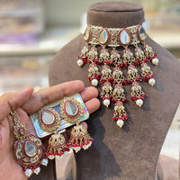 Hira Collections Classic Shine Kundan And Pearl Necklace Set