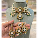 Hira Collections Classic Shine Kundan And Pearl Necklace Set