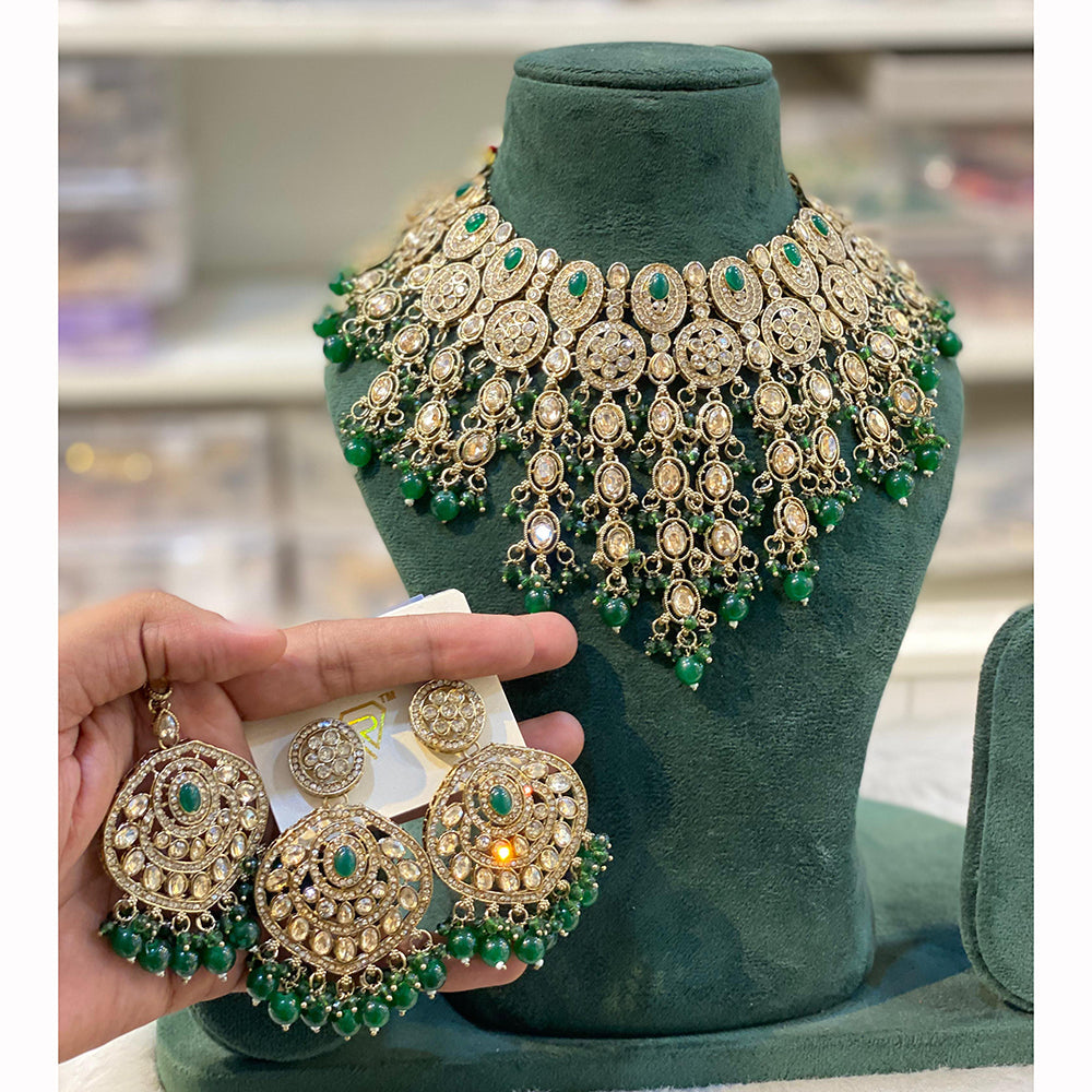 Hira Collections Classic Shine Kundan And Pearl Necklace Set