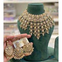Hira Collections Classic Shine Kundan And Pearl Necklace Set