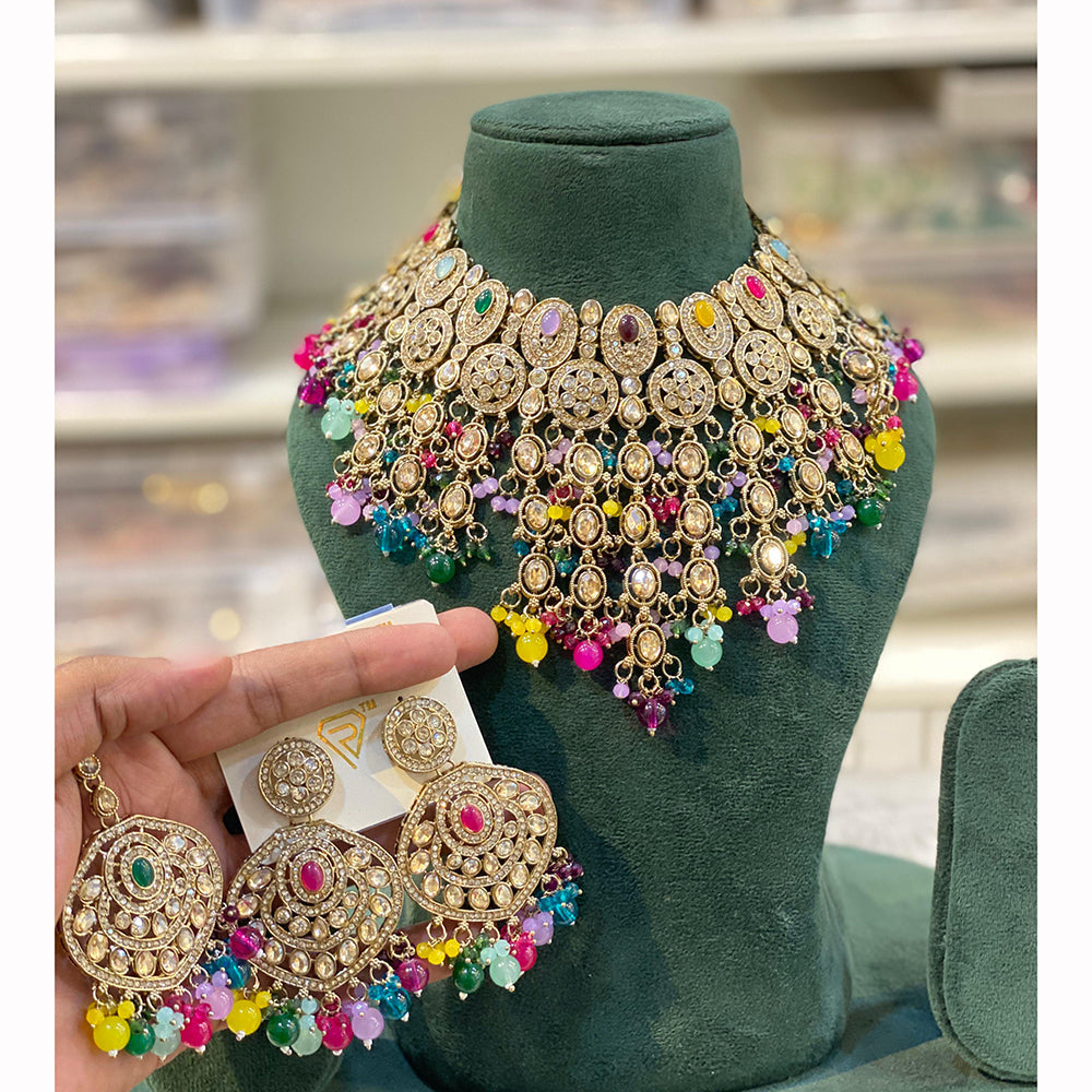 Hira Collections Classic Shine Kundan And Pearl Necklace Set