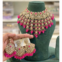 Hira Collections Classic Shine Kundan And Pearl Necklace Set