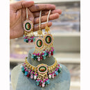 Hira Collections Sparkling Pota and Kundan Stone Necklace Set