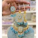 Hira Collections Sparkling Pota and Kundan Stone Necklace Set