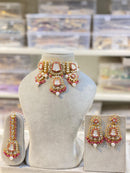Hira Collections Classic Shine Kundan And Pearl Necklace Set