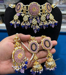 Hira Collections Elegant Glow Pota Kundan And Pearl Necklace Set