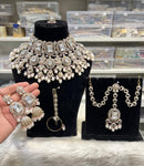 Hira Collections Handcrafted Kundan Stone And Pearls Semi Bridal Necklace Set