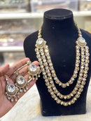 Hira Collections Sparkling Pota and Kundan Stone Necklace Set