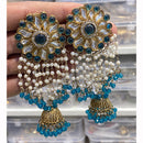 Hira Collections Royal Kundan And Beaded Jhumki Earrings