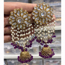Hira Collections Royal Kundan And Beaded Jhumki Earrings