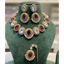 Hira Collections Sparkling Pota and Kundan Stone Necklace Set