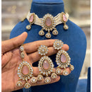 Hira Collections Sparkling Pota and Kundan Stone Necklace Set