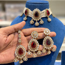 Hira Collections Sparkling Pota and Kundan Stone Necklace Set