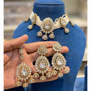 Hira Collections Sparkling Pota and Kundan Stone Necklace Set