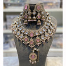 Hira Collections Sparkling Pota Kundan And Pearl Necklace Set