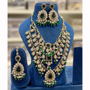 Hira Collections Sparkling Pota Kundan And Pearl Necklace Set